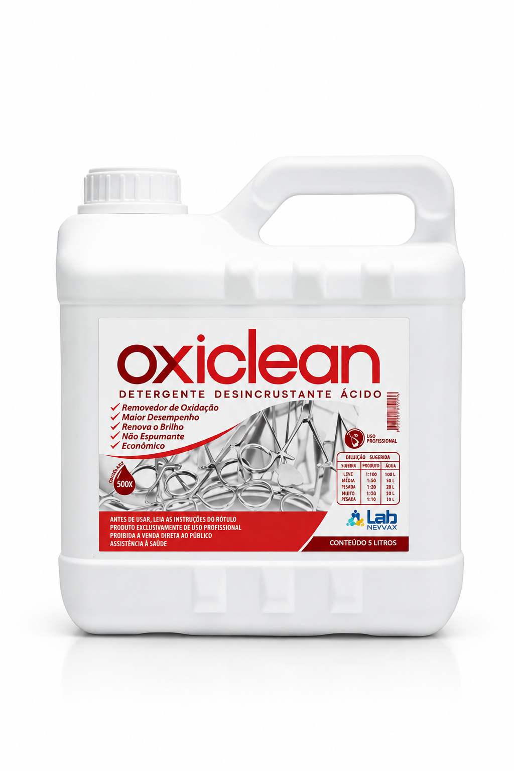 Detergente Ácido Concentrado para Remoção de Oxidação Galão 5 L – Oxiclean Labnews