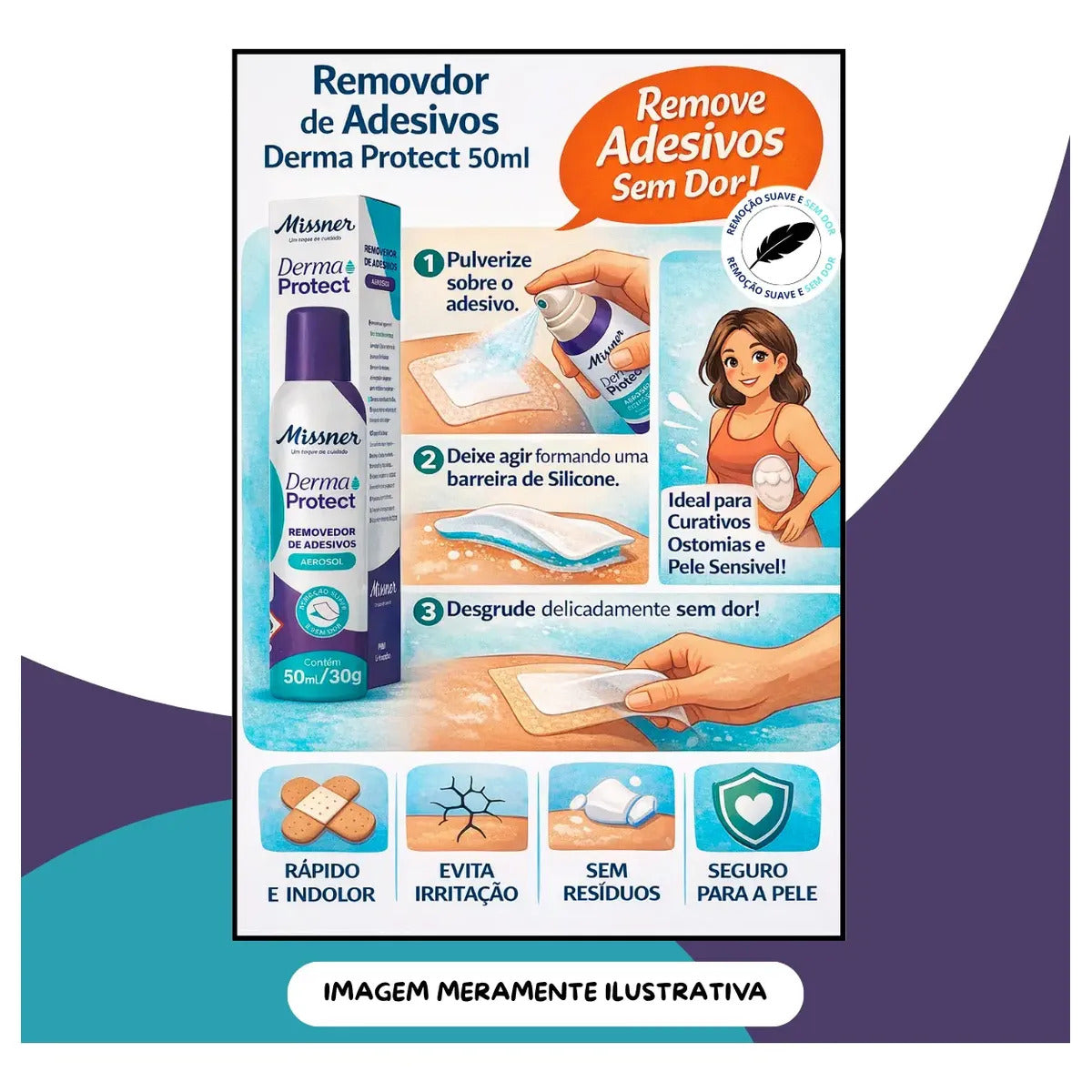 Removedor de Adesivo de Curativos em Spray Aerossol 50 ml – Derma Protect Missner