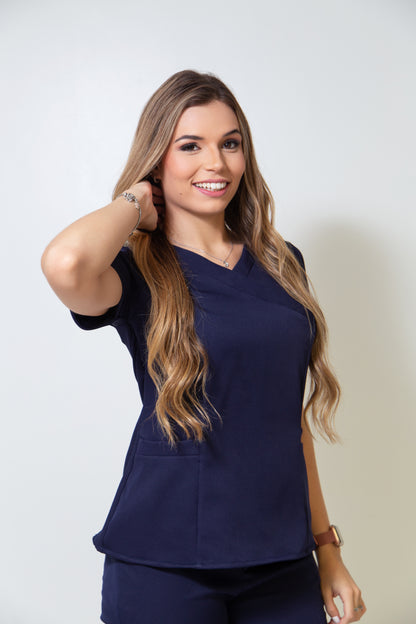 SCRUB LAURA - EM CREPE DE ALFAIATARIA