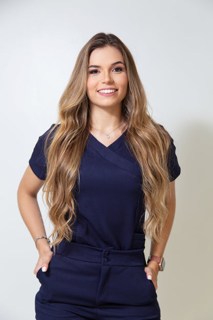 SCRUB LAURA - EM CREPE DE ALFAIATARIA
