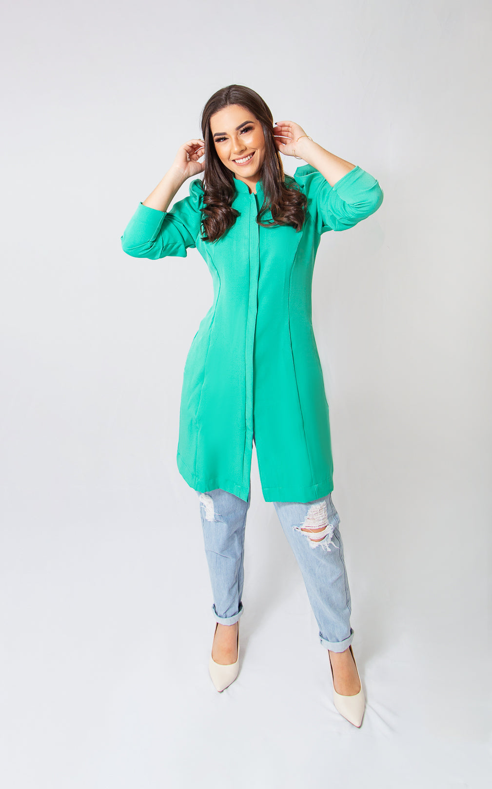 JALECO LARA - EM CREPE DE ALFAIATARIA