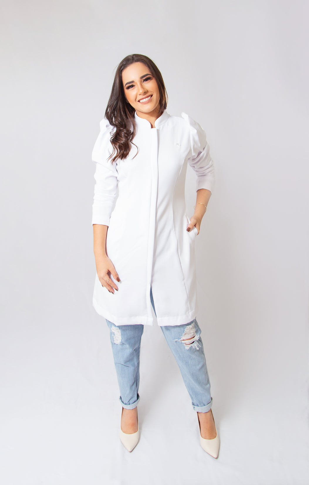JALECO LARA - EM CREPE DE ALFAIATARIA