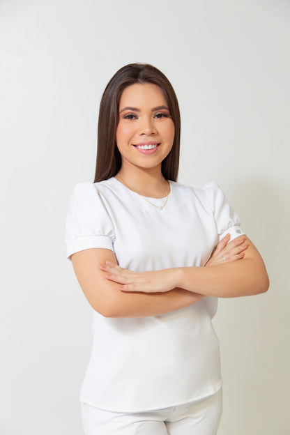 SCRUB DIAMANTE - EM CREPE DE ALFAIATARIA