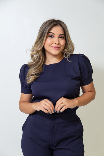 SCRUB DIAMANTE - EM CREPE DE ALFAIATARIA