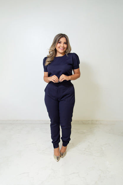 SCRUB DIAMANTE - EM CREPE DE ALFAIATARIA