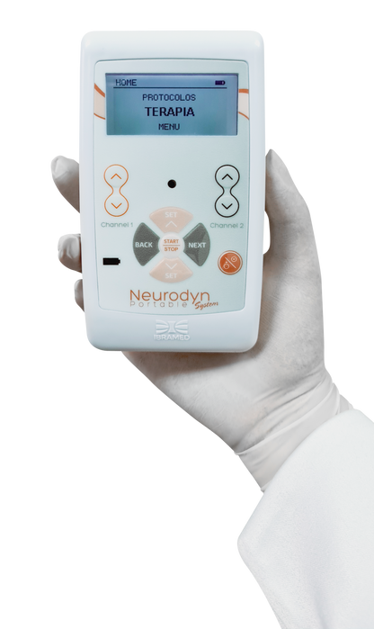 Aparelho de Eletroterapia Portátil com 5 Correntes e 2 Canais – Neurodyn Portable System Ibramed